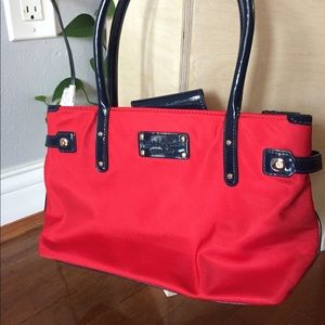 kate spade small henry nylon red shoulder bag